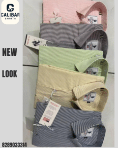 A set of striped shirts in multiple colors — pink, black, green, yellow, and navy — neatly folded and arranged in boxes, showcasing elegant lining patterns.