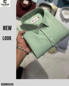"Mint green formal shirt from Calibar Shirts new look collection."